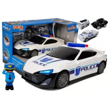LEAN TOYS Police Car Storage Garage 2in1 Policeman Small Cars Sound Light