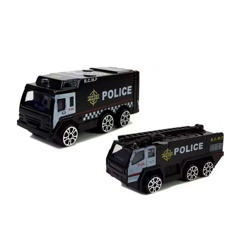 LEAN TOYS Police Folding Plane with Cars 1:64 with Lights and Sounds