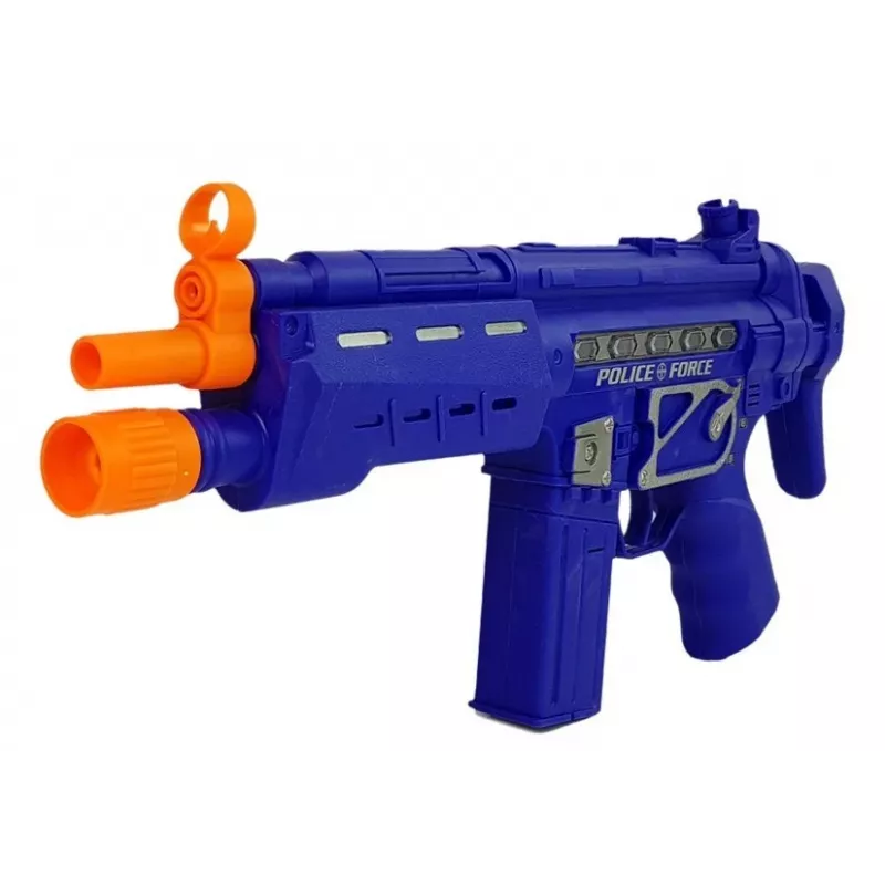 LEAN TOYS Police Gun Set Badge Navy Blue Sound Light Effects 37cm