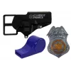 LEAN TOYS Police Kit Revolver 20cm Badge Holster Whistle Sound Light Effects