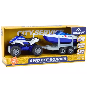 Police Quad with Trailer and Motorboat