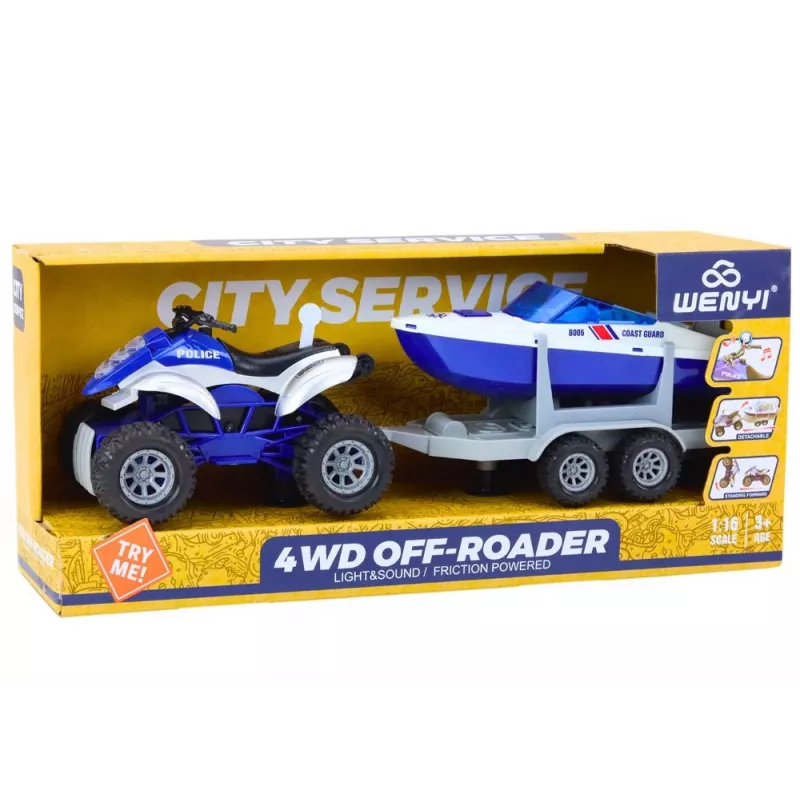 Police Quad with Trailer and Motorboat