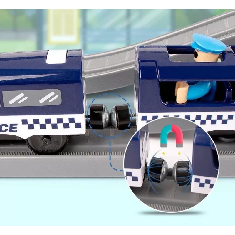 LEAN TOYS Police Town Train Set Blue 203 km/h