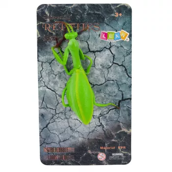 LEAN TOYS Praying Mantis Rubber Figure Stretchable Realistic Green 18 cm