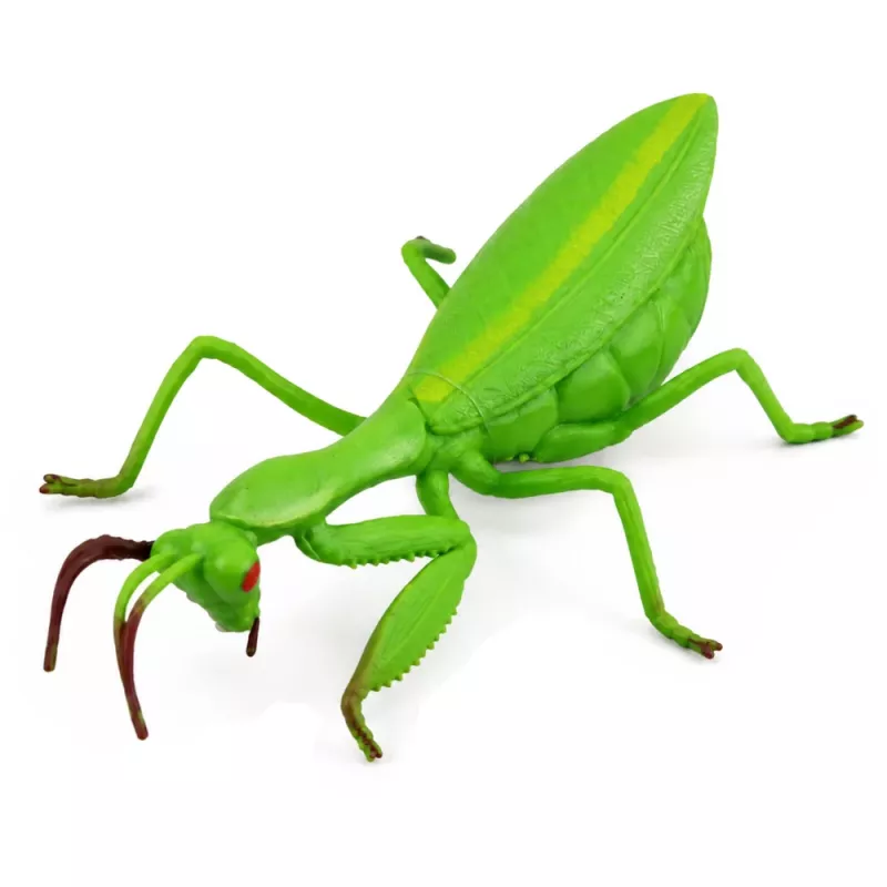 LEAN TOYS Praying Mantis Rubber Figure Stretchable Realistic Green 18 cm