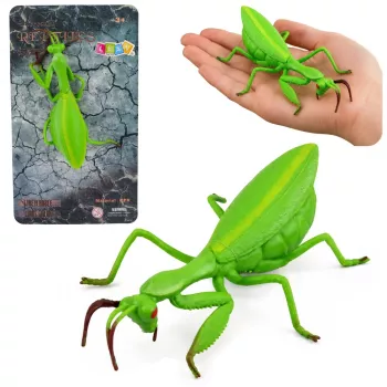 LEAN TOYS Praying Mantis Rubber Figure Stretchable Realistic Green 18 cm