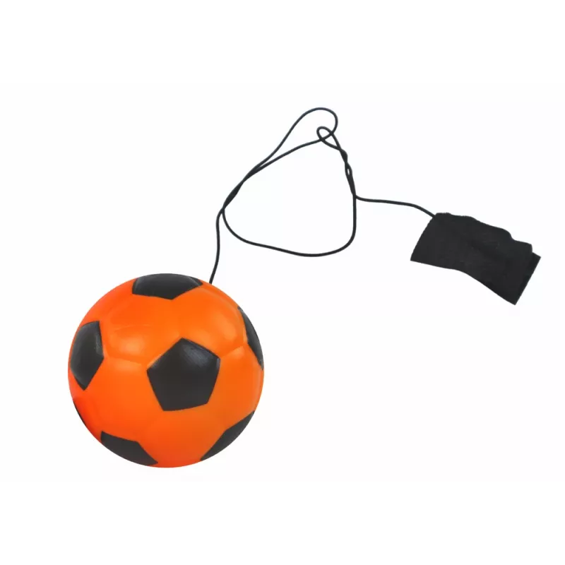 LEAN TOYS PU Football with Jojo Eraser for Bouncing, 6 cm, Orange