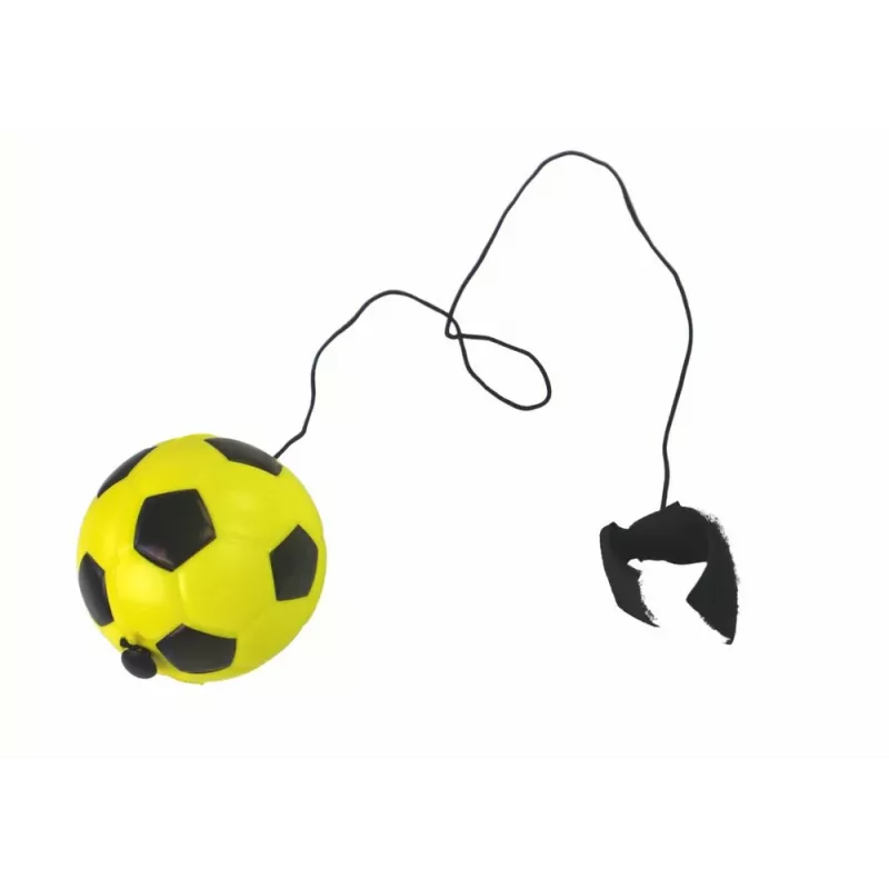 LEAN TOYS PU Football with Jojo Eraser for Bouncing, 6 cm, Yellow