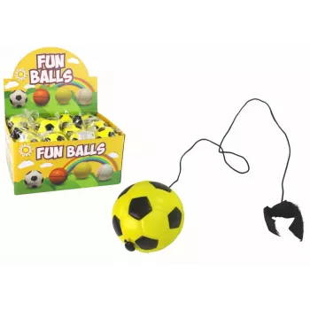LEAN TOYS PU Football with Jojo Eraser for Bouncing, 6 cm, Yellow