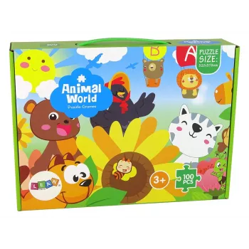 LEAN TOYS Puzzles For Kids Animal Puzzle 100 Pieces