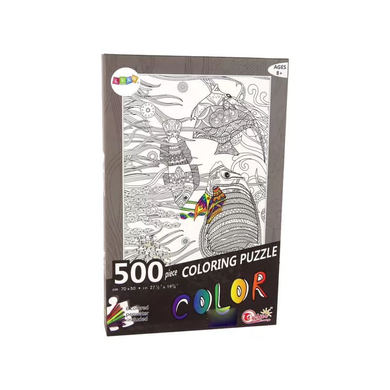 LEAN TOYS Puzzles to Colour 500 Pieces Fish Ocean