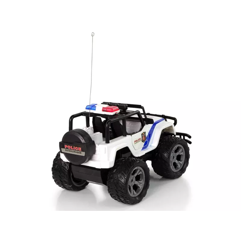 LEAN TOYS R/C Remote Controlled Car JEEP Police Patrol with Opening Doors