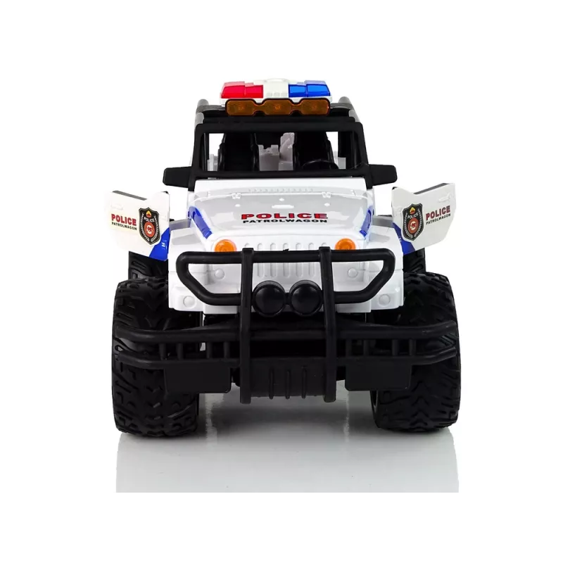 LEAN TOYS R/C Remote Controlled Car JEEP Police Patrol with Opening Doors