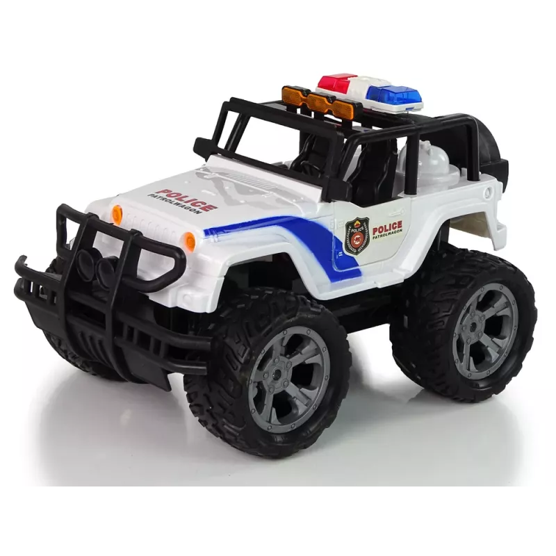 LEAN TOYS R/C Remote Controlled Car JEEP Police Patrol with Opening Doors