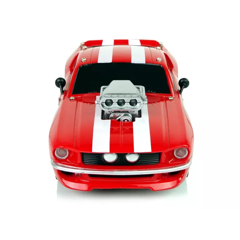 LEAN TOYS R/C Sports Car 1:16 Red White Stripes Pilot