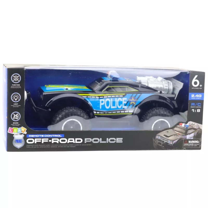 LEAN TOYS RC Off-Road Police Car 1:8 Black