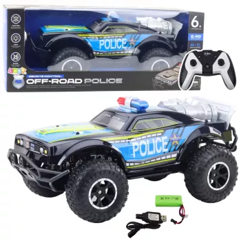 LEAN TOYS RC Off-Road Police Car 1:8 Black