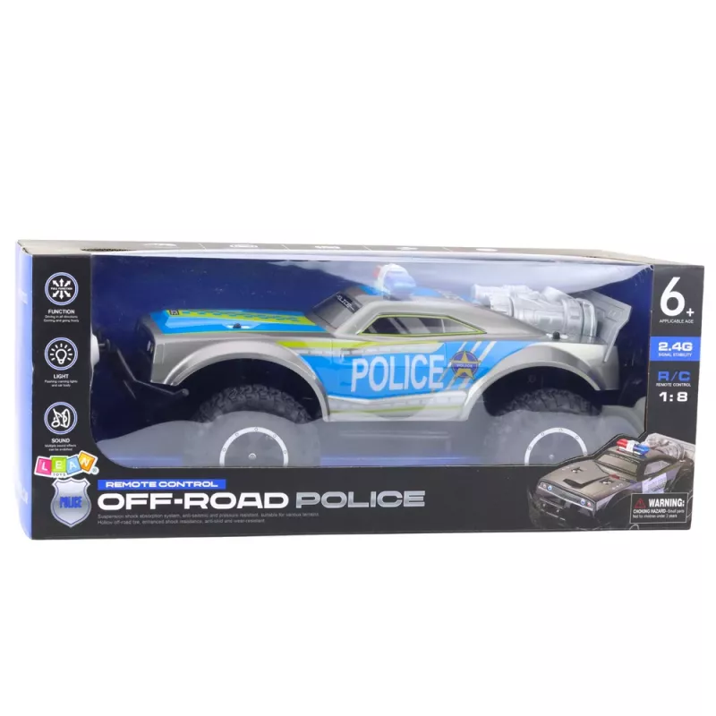 LEAN TOYS RC Off-Road Police Car 1:8 Silver
