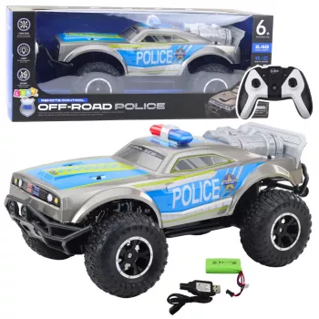 LEAN TOYS RC Off-Road Police Car 1:8 Silver