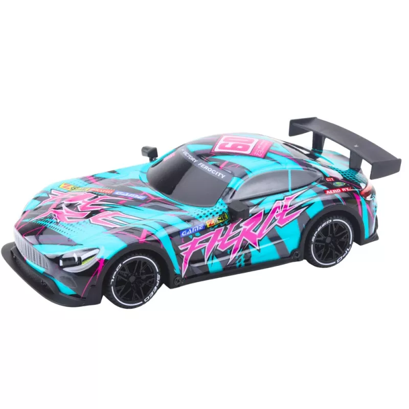 LEAN TOYS RC Racing Car with Illuminated Turquoise Body 1:16 Scale 2.4 GHz Remote Control