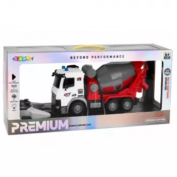 LEAN TOYS RC Remote Controlled Concrete Mixer Truck with Moving Drum and Lights 1:14