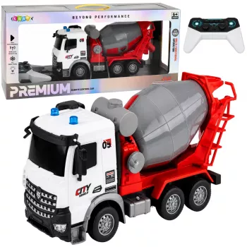 LEAN TOYS RC Remote Controlled Concrete Mixer Truck with Moving Drum and Lights 1:14