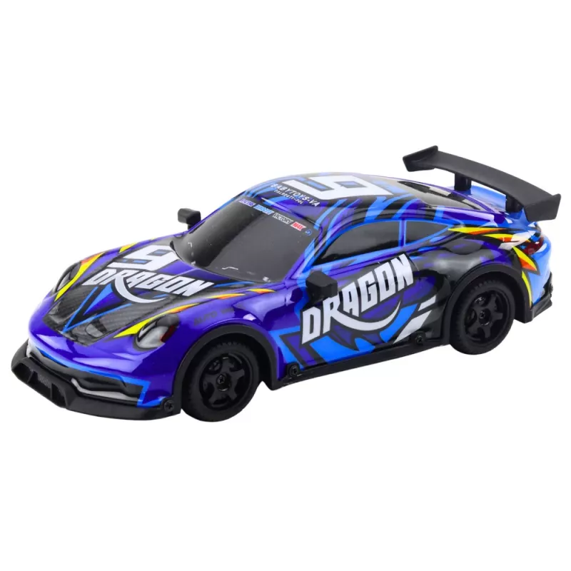 LEAN TOYS RC Sports Car with Illuminated Drift Body, Blue 1:16 4WD 2.4GHz