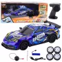 LEAN TOYS RC Sports Car with Illuminated Drift Body, Blue 1:16 4WD 2.4GHz