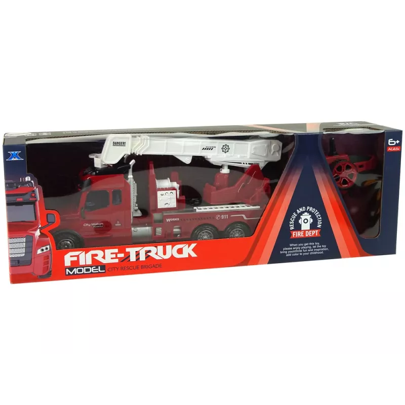 LEAN TOYS Remote Control Fire Truck 2.4G with Lights and Sounds Red