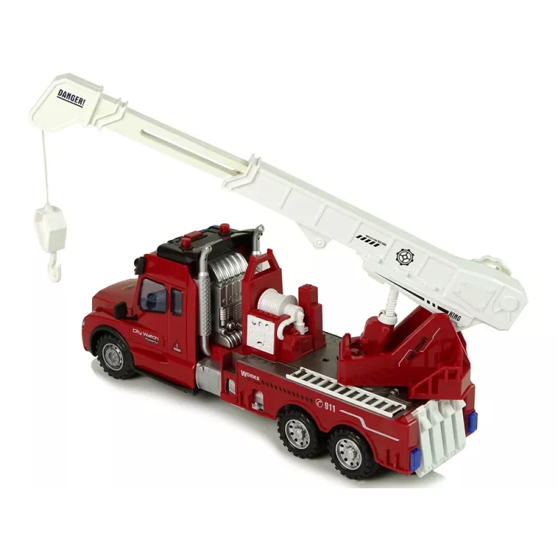LEAN TOYS Remote Control Fire Truck 2.4G with Lights and Sounds Red