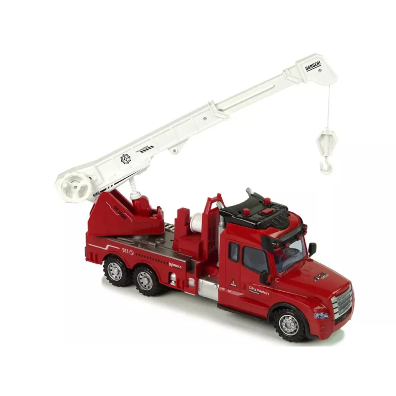 LEAN TOYS Remote Control Fire Truck 2.4G with Lights and Sounds Red