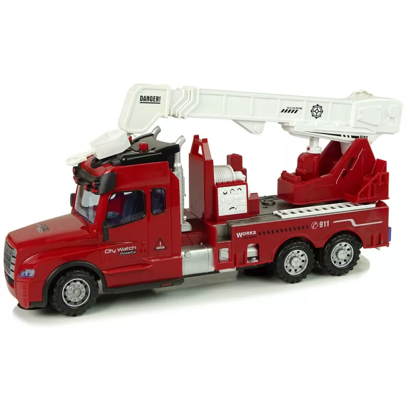LEAN TOYS Remote Control Fire Truck 2.4G with Lights and Sounds Red