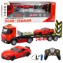LEAN TOYS 1:16 RC Tow Truck & Sports Car Transporter Set – 2.4GHz Remote Control, Working Ramp, LED Lights, Sounds, Rechargeable