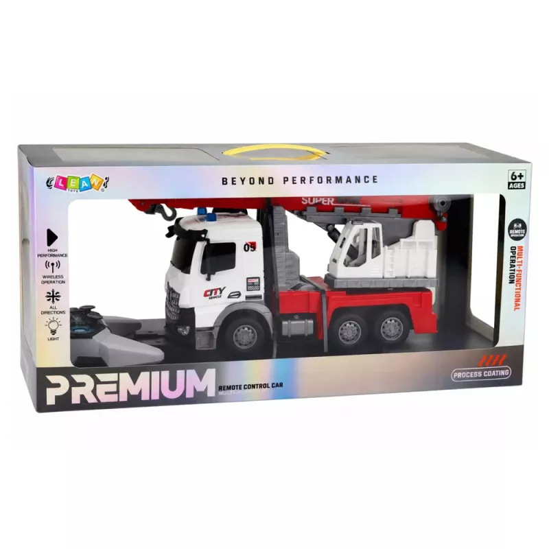 LEAN TOYS Remote Controlled Crane Truck RC Movable Rotating Crane 1:14