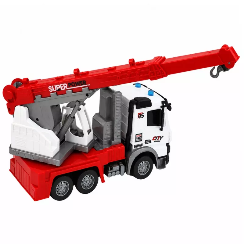 LEAN TOYS Remote Controlled Crane Truck RC Movable Rotating Crane 1:14