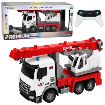 LEAN TOYS Remote Controlled Crane Truck RC Movable Rotating Crane 1:14