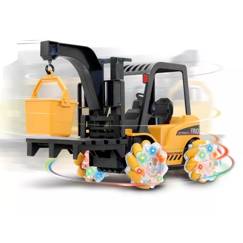 LEAN TOYS Remote Controlled Forklift Truck 360 Degree Rotation Luminous Wheels