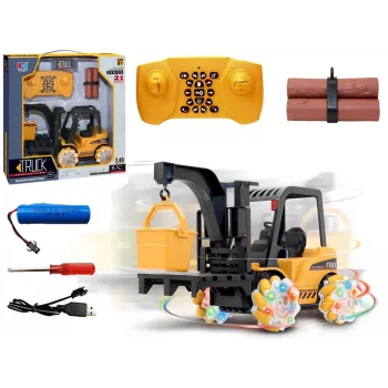 LEAN TOYS Remote Controlled Forklift Truck 360 Degree Rotation Luminous Wheels