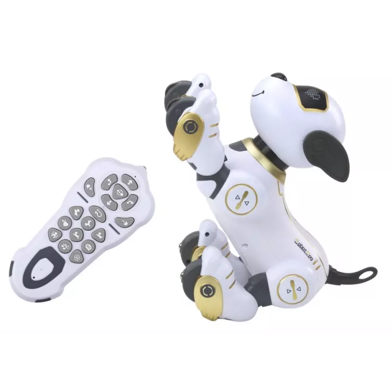 LEAN TOYS Remote Controlled Interactive Robot Dog – Golden, Dancing, Programmable, Rechargeable