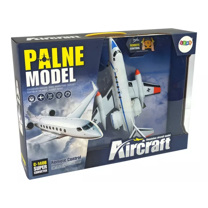 LEAN TOYS Remote Controlled Passenger Aircraft with LED Lights 40 MHz Pilot