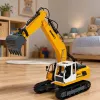 LEAN TOYS Remote Controlled RC Crawler Excavator Lights and Sounds Yellow 1:16