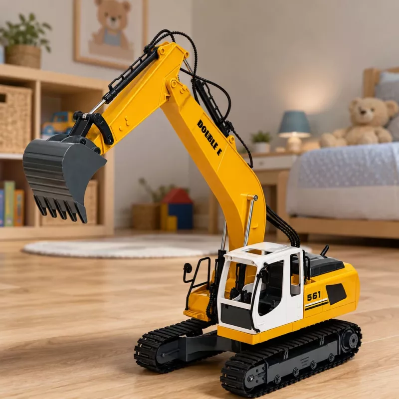 LEAN TOYS Remote Controlled RC Crawler Excavator Lights and Sounds Yellow 1:16