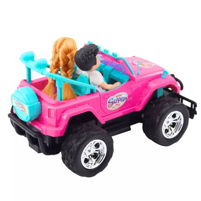 LEAN TOYS Remote Controlled RC Off-Road Car with Dolls Pink 1:16