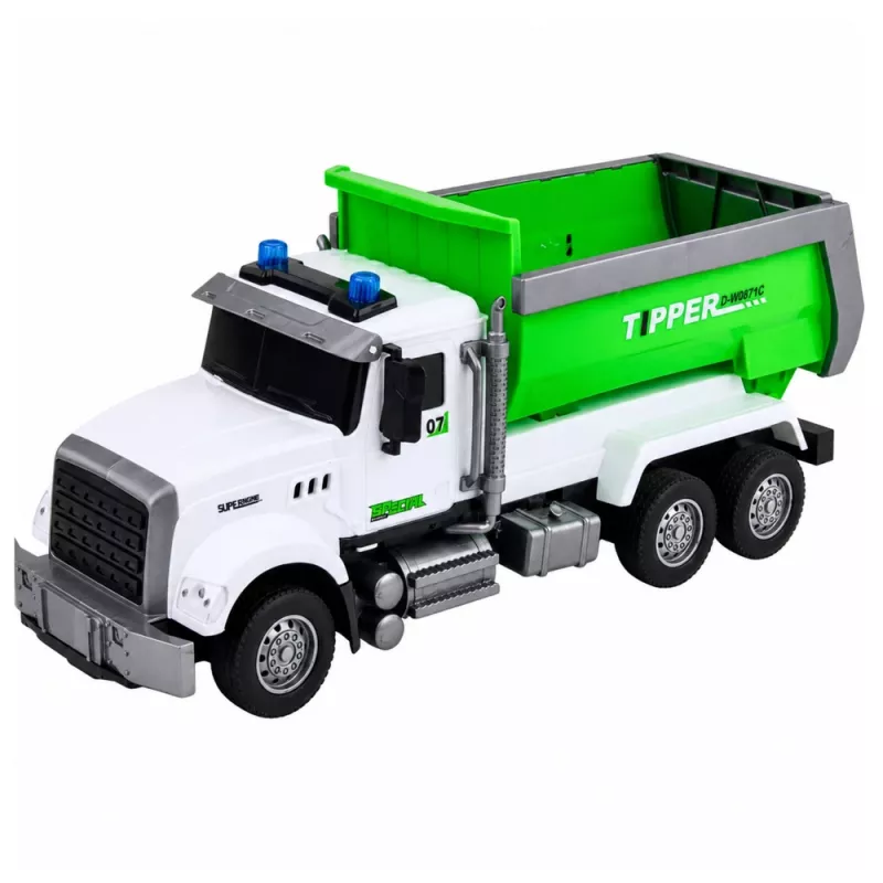LEAN TOYS Remote Controlled RC Tipper Truck with Movable Box Green 1:14