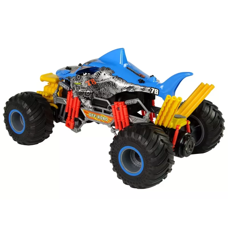 LEAN TOYS Remote Controlled Shark Terrain Car 1:10 2.4G Blue 15 km/h Steam