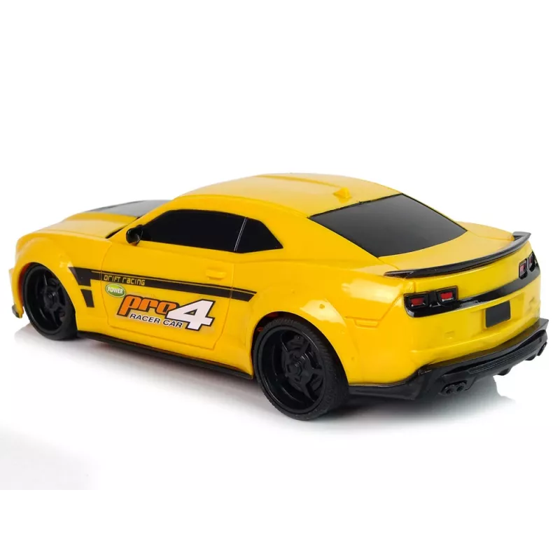 LEAN TOYS Remote Controlled Sports Car 1:24 Racing Yellow Tinted Windows