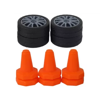 LEAN TOYS Remote Controlled Sports Car R/C 1:24 Black Replaceable Wheels