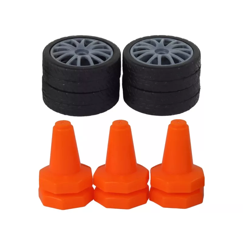LEAN TOYS Remote Controlled Sports Car R/C 1:24 Black Replaceable Wheels