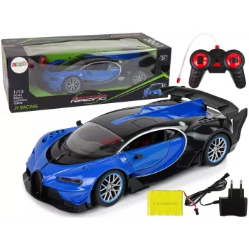 LEAN TOYS 1:16 Remote-Controlled Sports Car with LED Front Lights and R/C Remote Control