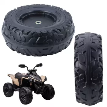 LEAN TOYS Replacement Wheel for Battery-Powered Ride-On Vehicle DK-CA002 (230mm, Black, PP Plastic)